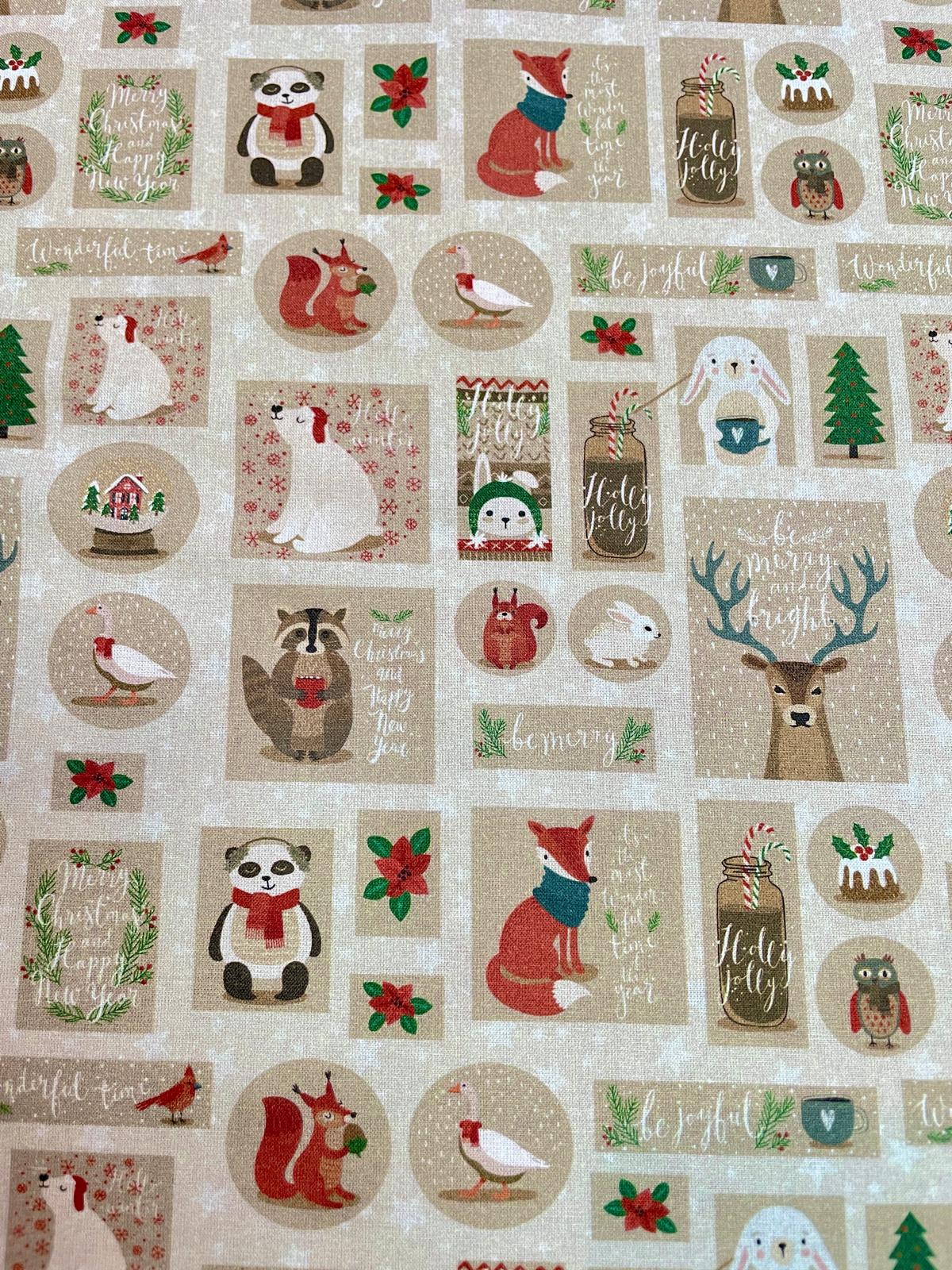 Baumwolle Deko Weihnachten mit Tiermotiven